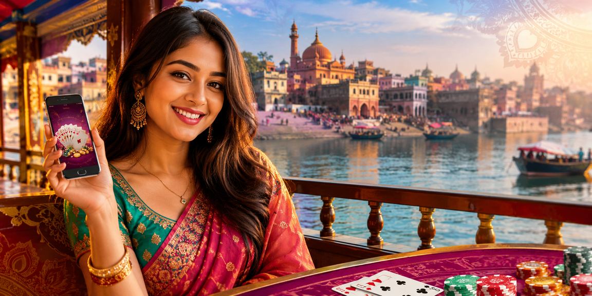 রাজশাহীতে একজন বাংলাদেশি মডেল তিন পাত্তি কার্ড গেম উপভোগ করছেন